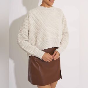 Thick & Chunky Rolled Edge Cropped Sweater